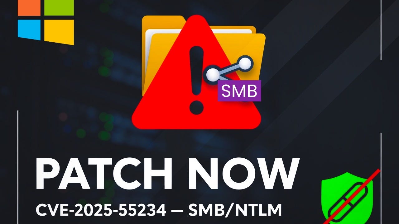 Critical Microsoft SMB Vulnerability | CVE-2025–55234 Explained | by  Motasem Hamdan | Medium