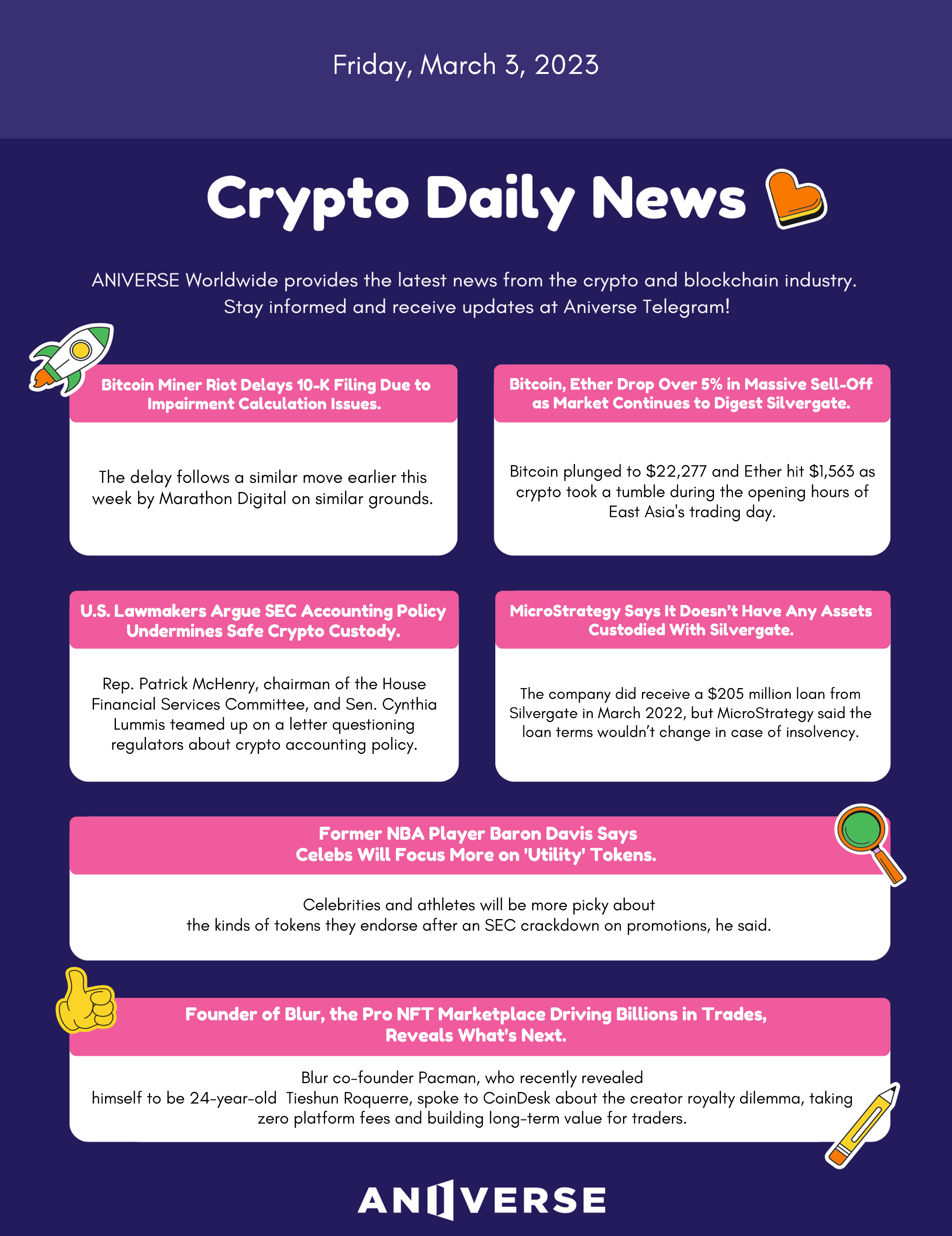 ANIVERSE Crypto Daily News_March 3, 2023💌 | by ANIVERSE | ANIVERSE | Medium