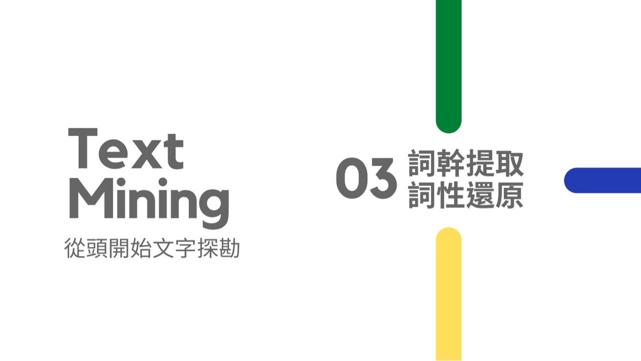 從頭開始文字探勘─詞幹提取Stemming、詞性還原Lemmatization - pan - Medium