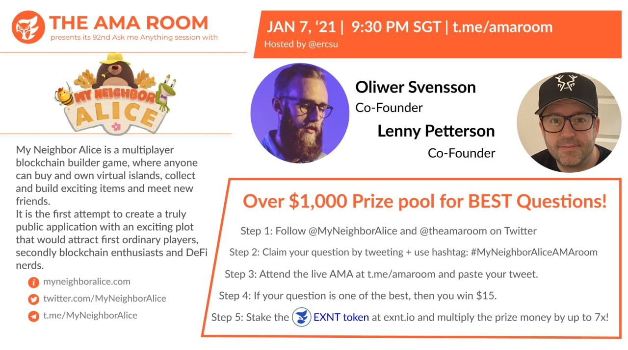 My Neighbor Alice AMA with Oliwer Svensson and Lenny Petterson | by Steven  Jim | The AMA Room | Medium