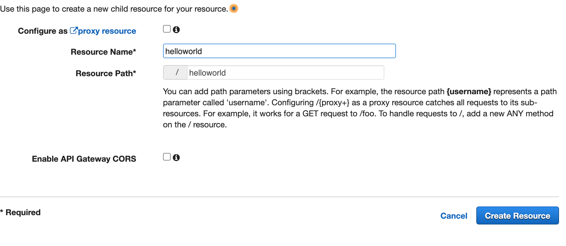 Creating API Resource (Screenshot by Author)