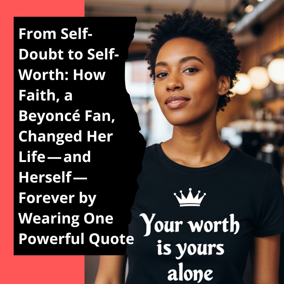 From Self-Doubt to Self-Worth: How Faith, a Beyoncé Fan, Changed Her Life —  and Herself — Forever by Wearing One Powerful Quote | by VICTORIES VIBES |  Medium, image size:1080x1080
