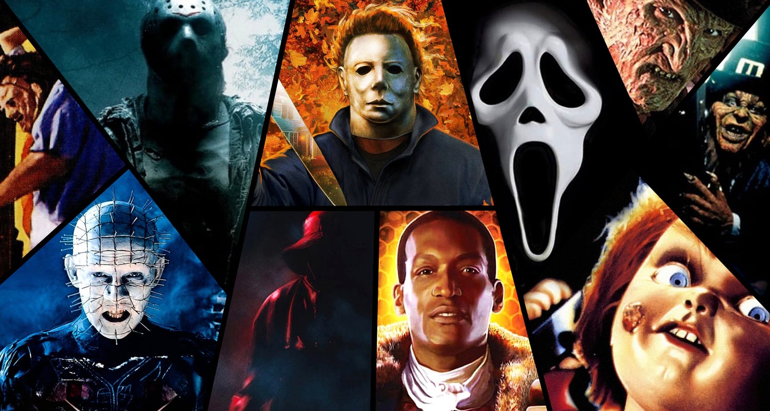 Ranked: Slasher Franchises. Freddy vs Jason vs Michael vs Ghostface… | by  Frame Rated Staff | Frame Rated | Medium, image size:1500x800