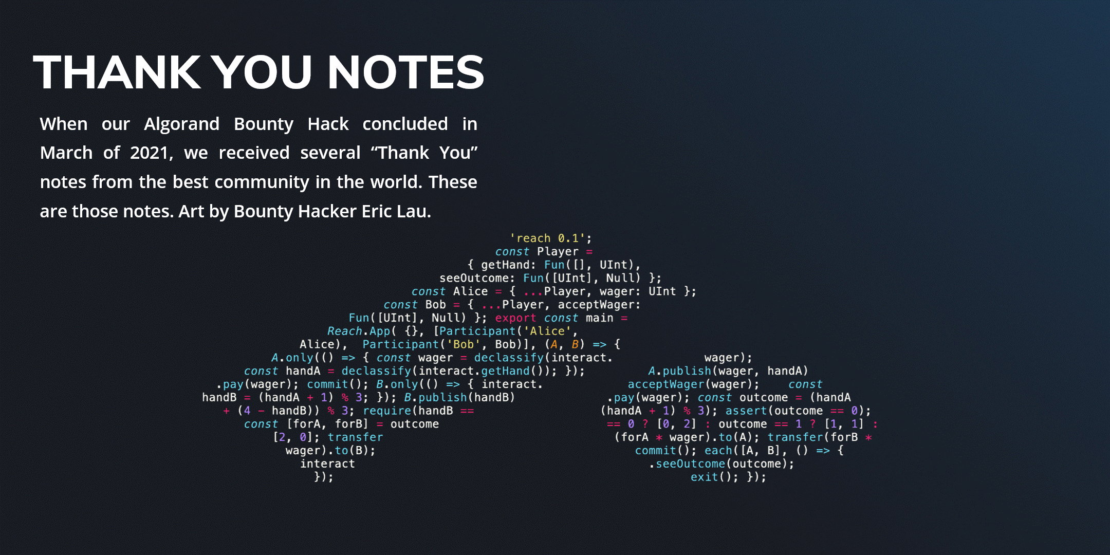 Algorand Blockchain Bounty Hack | Reach Platform | Reach Platform