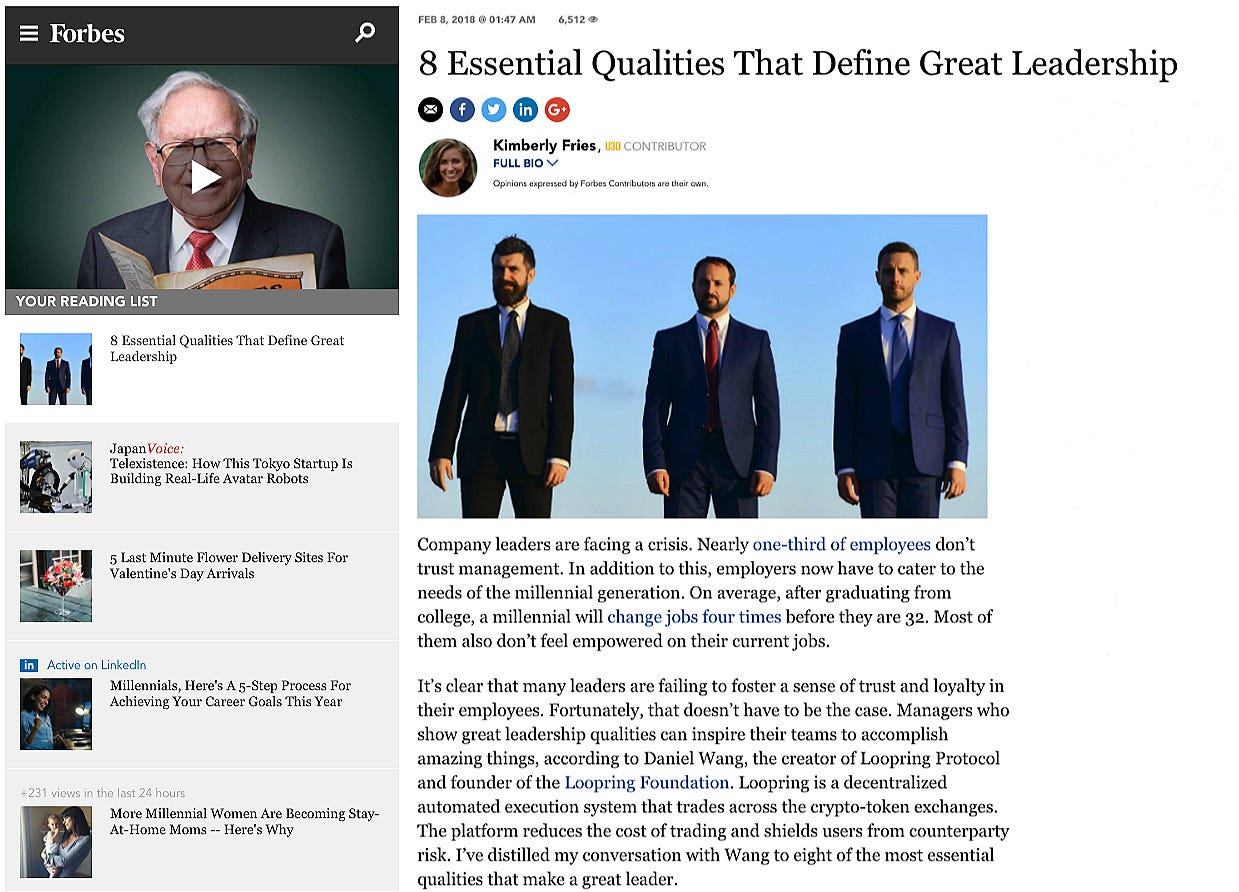 Loopring CEO Daniel Wang Featured on Forbes | by Thomas Anderson | Medium