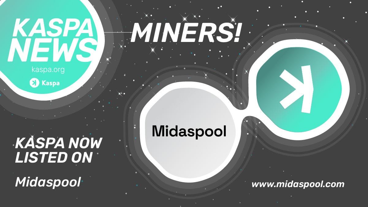 Kaspa Pool Addition — Midaspool - Kaspa Currency - Medium
