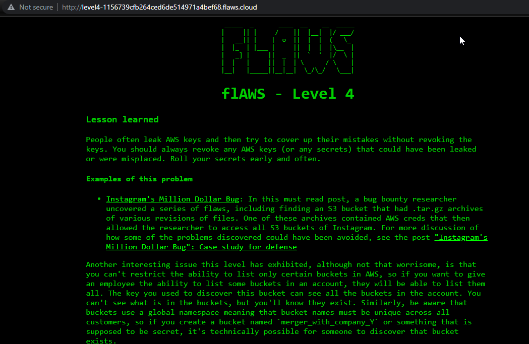 flaws.cloud Walkthrough | AWS Penetration testing — Level-4