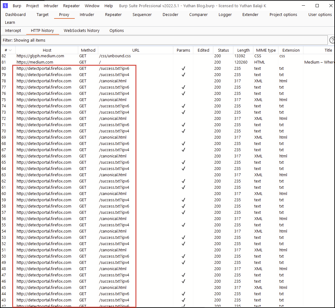 린様　確認ページ How to stop Firefox from spamming your proxy tools like Burp