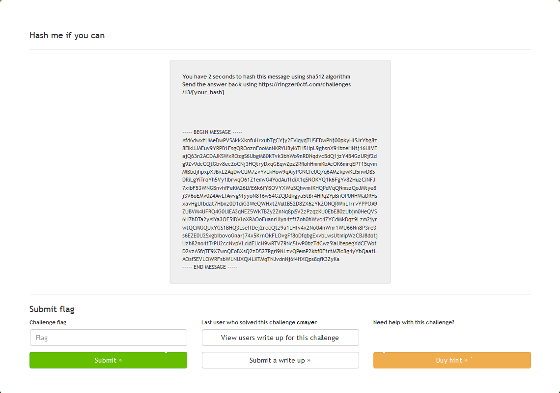 RingZer0 CTF — Hash Me Please. Today I am going to start a