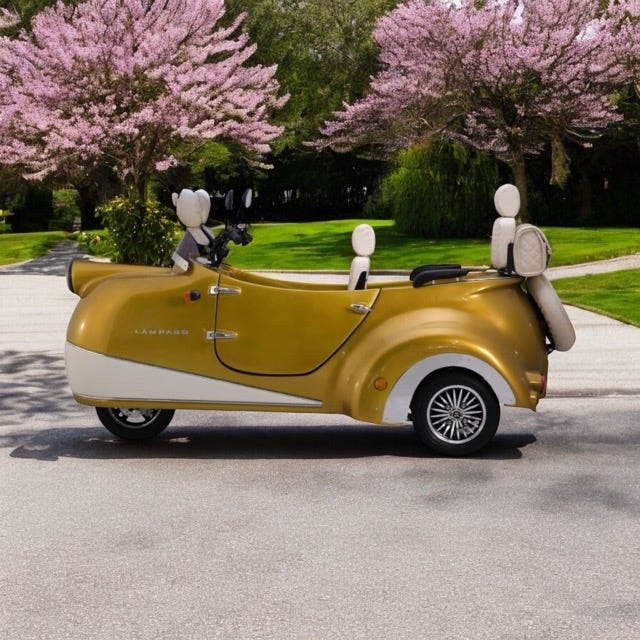 フタバサーボ＆ヨコモオートジャイロ Lampago Electric Trike: A Stylish Eco-Friendly Ride with a Unique