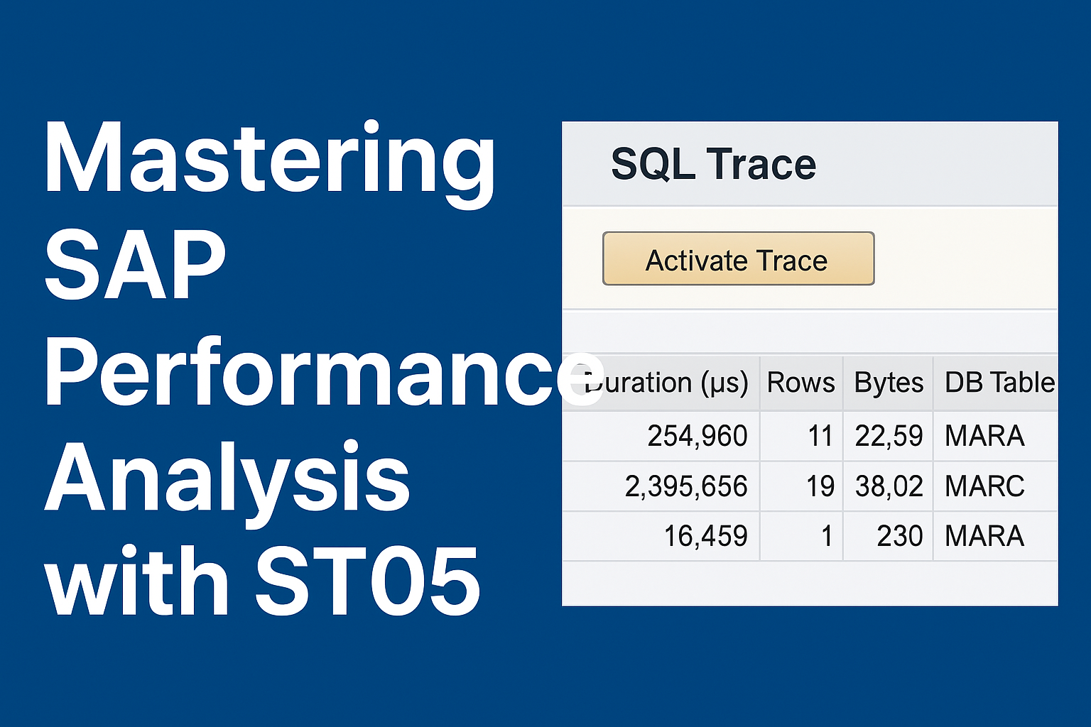 Mastering SAP ABAP Performance Analysis With ST05 | by Recep