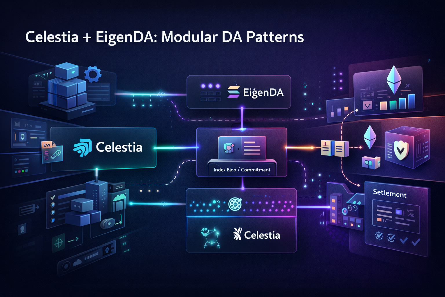 Celestia + EigenDA: 10 Modular Patterns | by Nexumo | Jan, 2026 | Medium