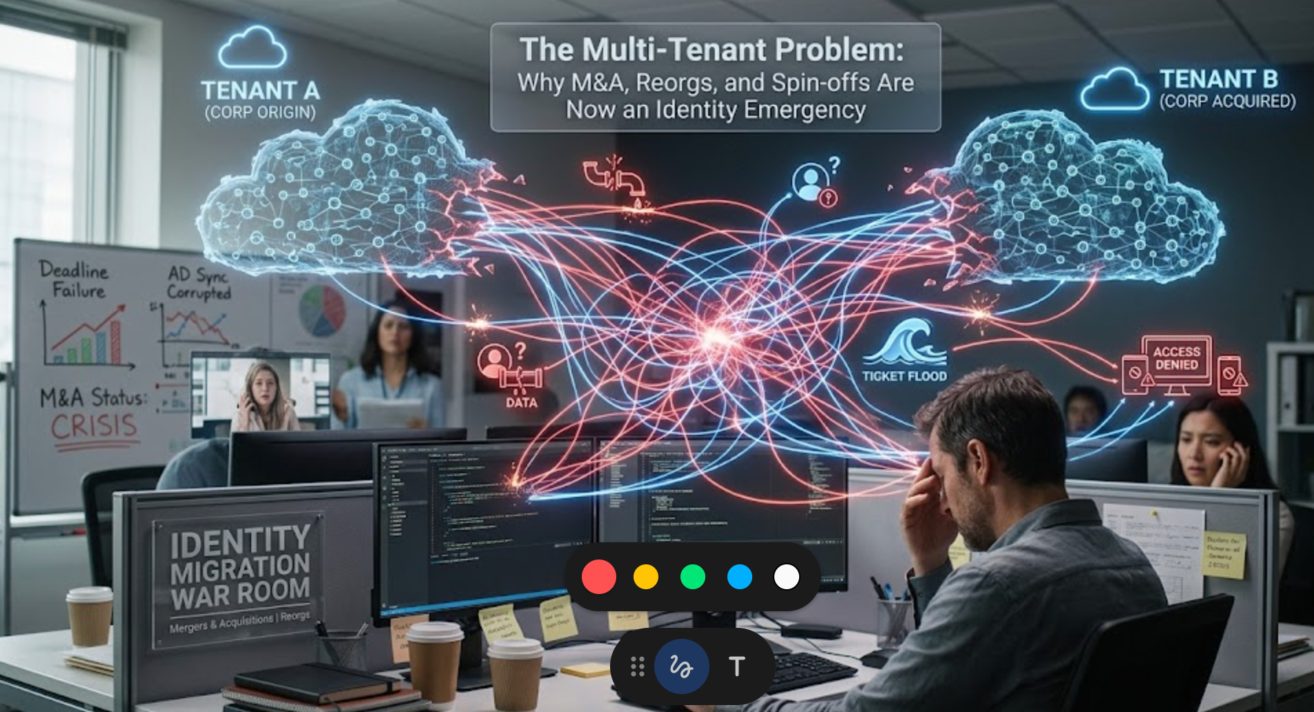 The Multi-Tenant Problem: Why M&A, Reorgs, and Spin-offs Are Now