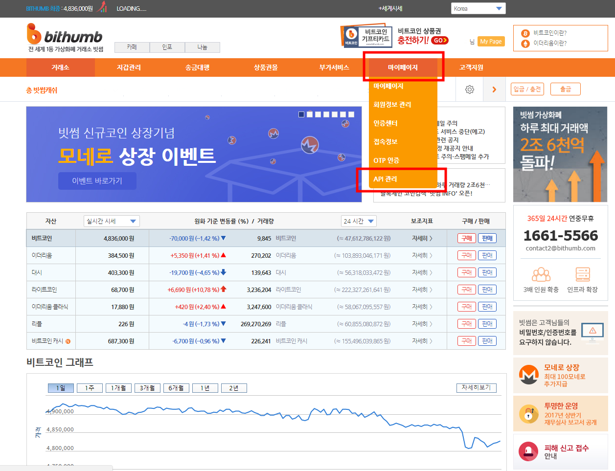 Bithumb] 빗썸 API Key 만드는 법. *주의사항 : 이 가이드를 잘 따른다면, 일련의 과정들은 모두 안전하며… | by  CoinManager Dev Team | Clay | Medium