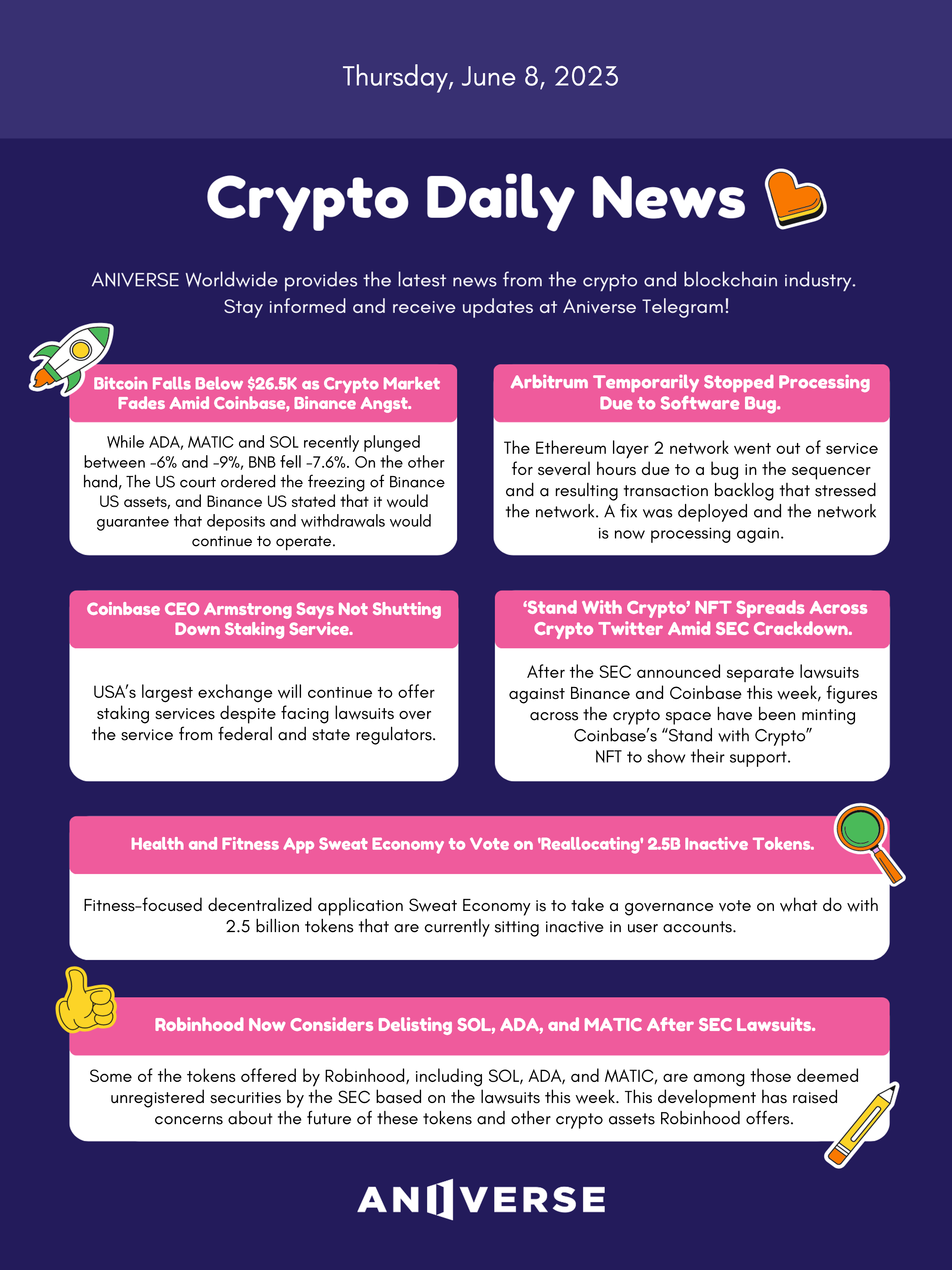 ANIVERSE Crypto Daily News_June 8, 2023 | by ANIVERSE | ANIVERSE | Medium