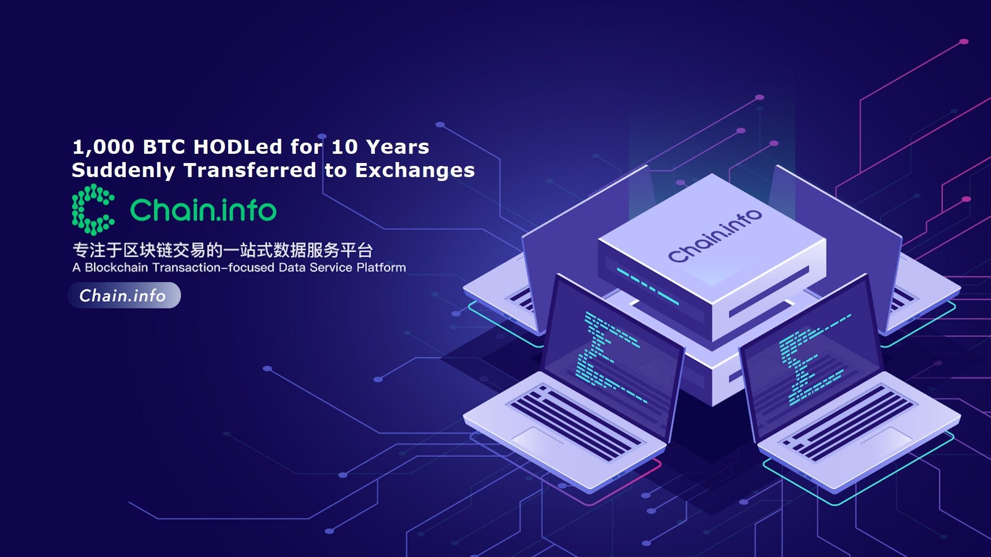 1,000 BTC HODLed for 10 Years Suddenly Transferred to Exchanges | by  Chain.Info | Medium