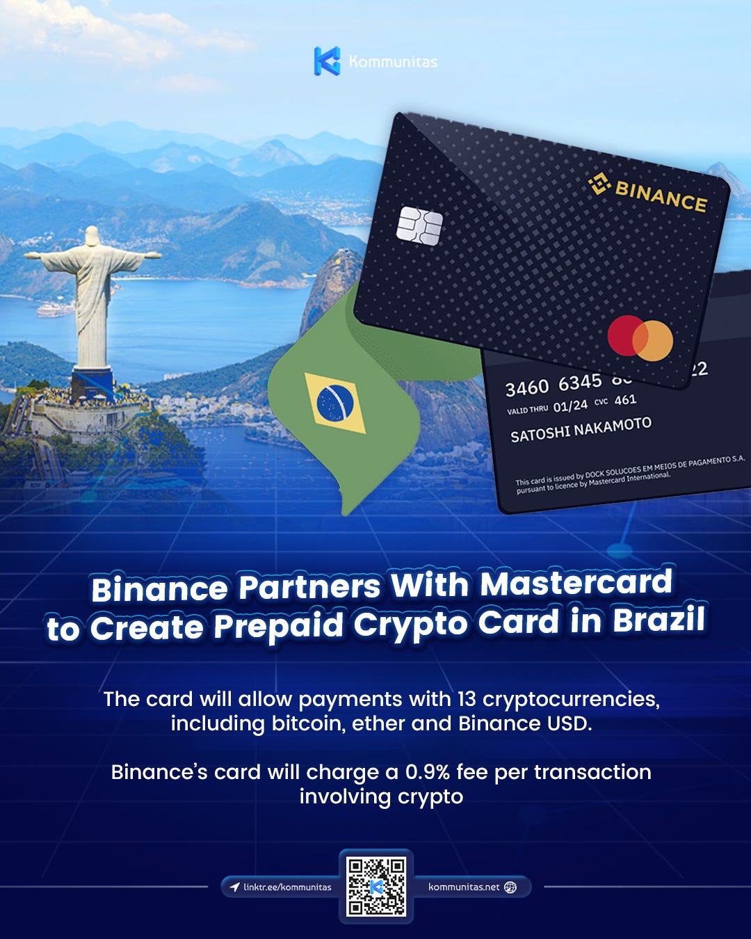 Binance Partners with Mastercard to Create Prepaid Crypto Card in Brazil |  by Kommunitas Official | Medium