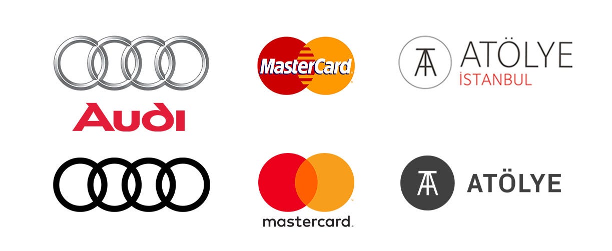 Rebranding examples for a minimal, bold, instantly recognizable logo.