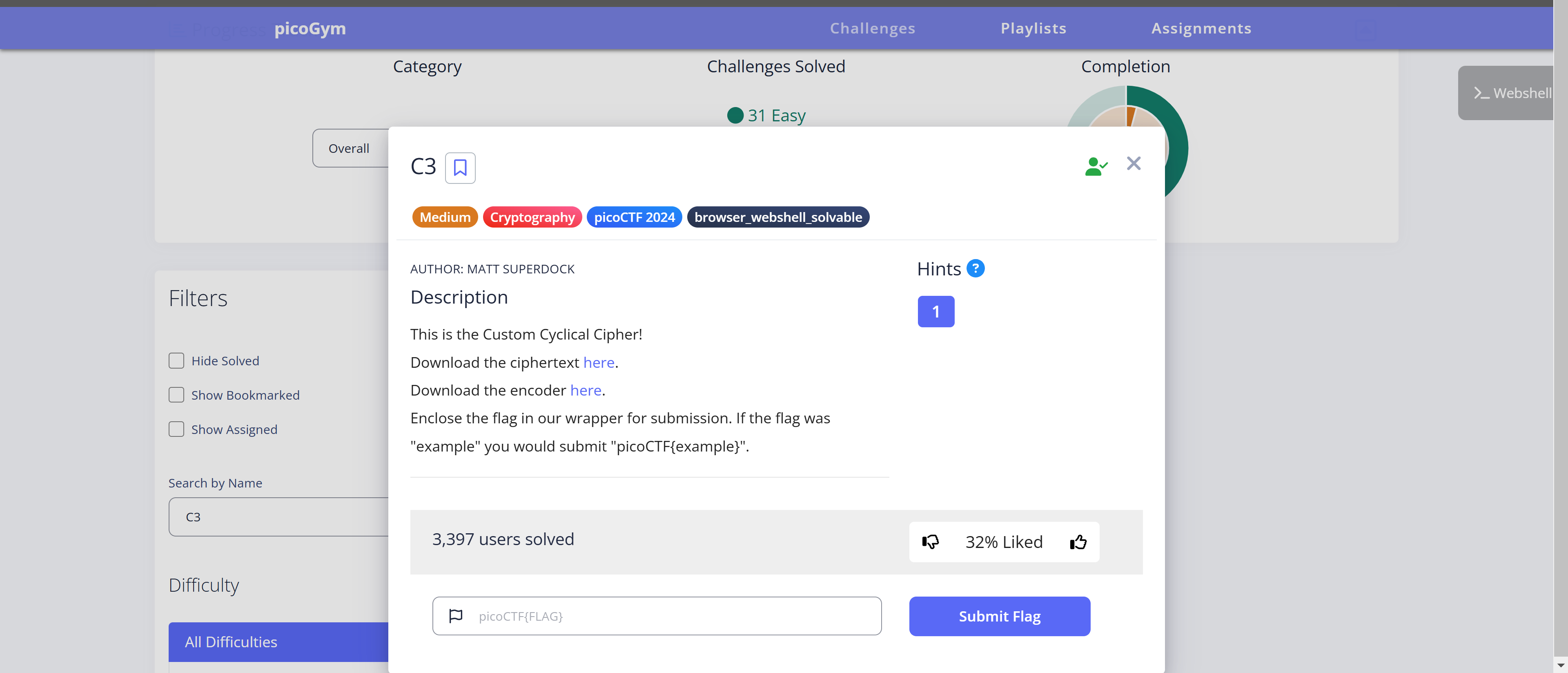 PicoCTF Challenges: C3. Hello Cyber Enthusiasts, welcome to… | by