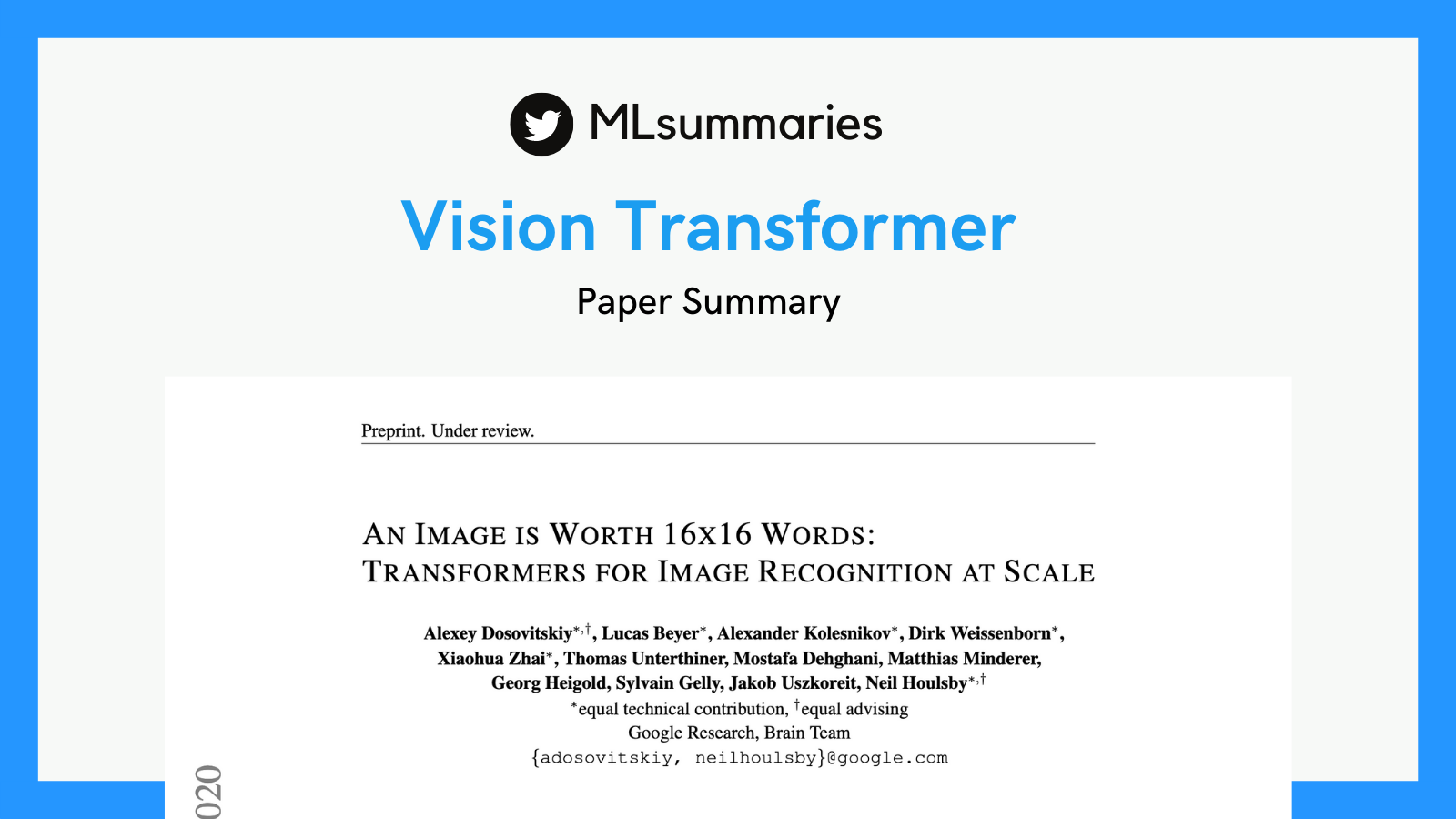 Vision Transformer – Paper Summary | by Gowthami Somepalli | ML Summaries |  Medium, image size:1600x900