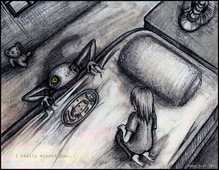 The monster under the bed. Four-year-old Ben knows there's a | by Lizella  Prescott | ART + marketing | Medium