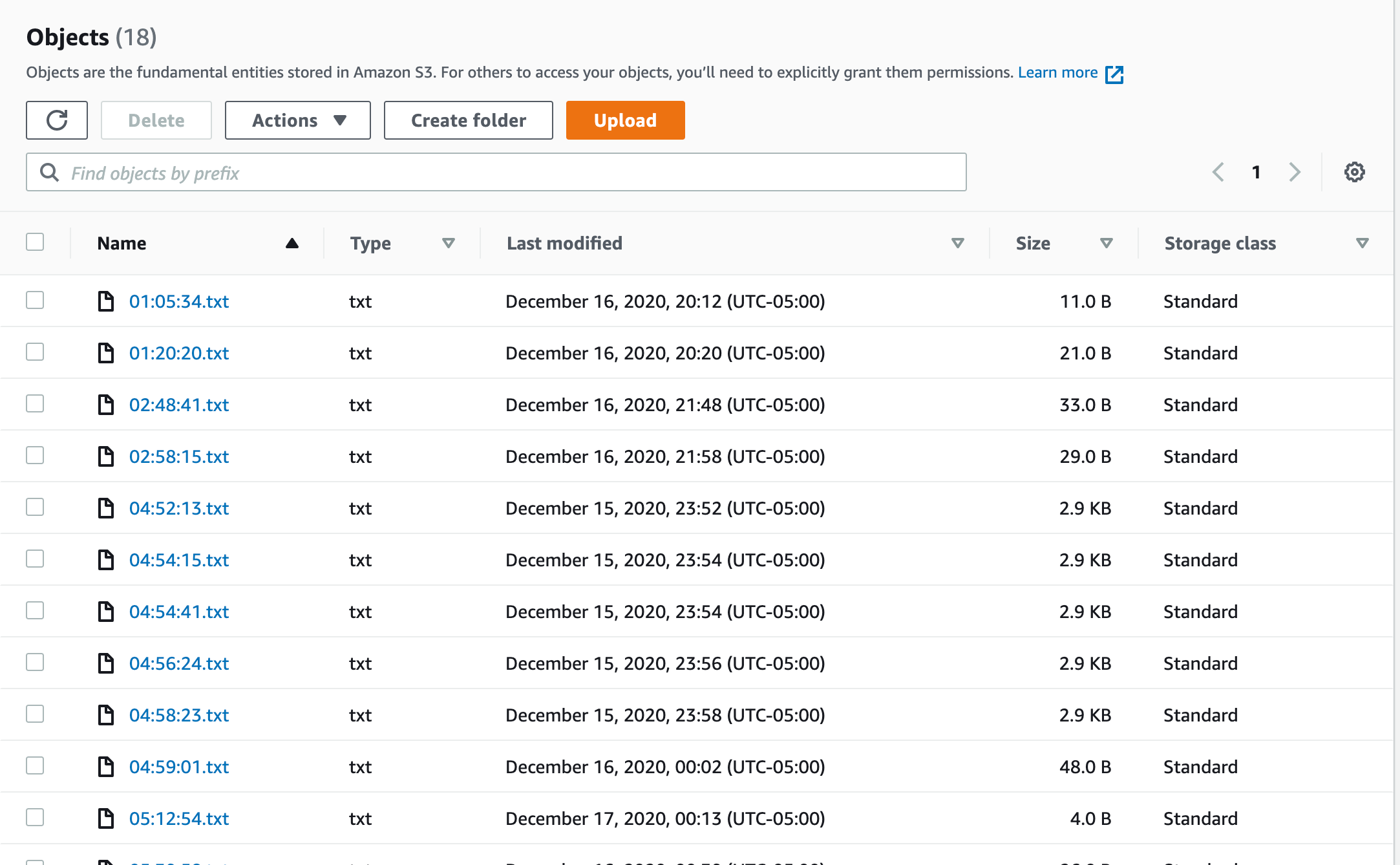 Inputs stored to S3 (Screenshot by Author)