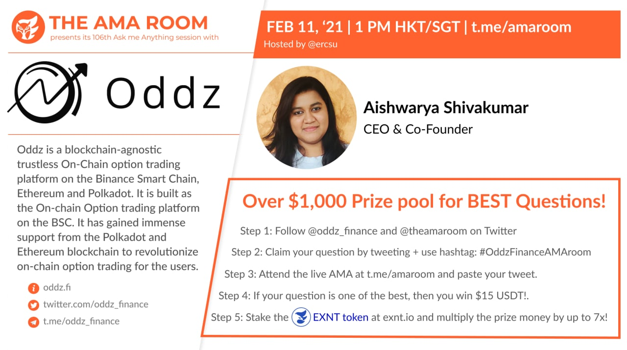 Oddz Finance with Aishwarya Shivakumar | by Steven Jim | The AMA Room |  Medium