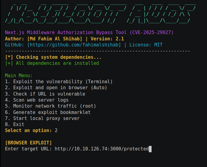 Exploiting Next.js Middleware Authorization Bypass (CVE-2025–29927