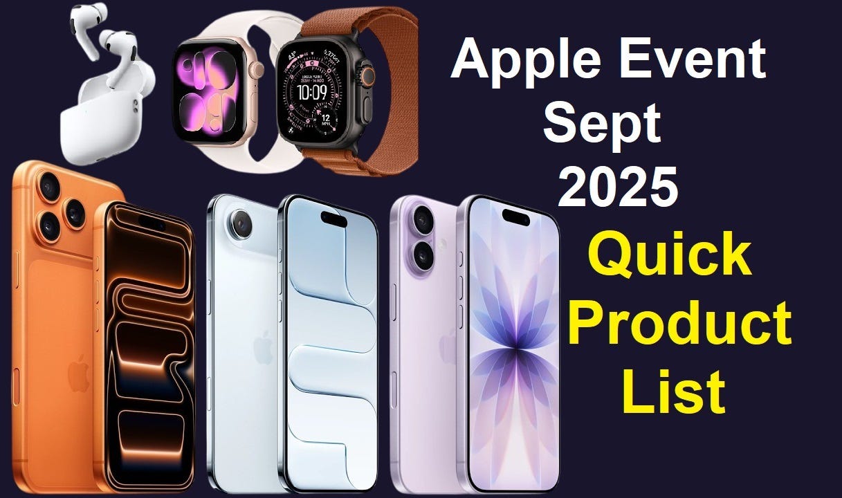 Apple's September 2025 Event: Quick Product Checklist (With Prices