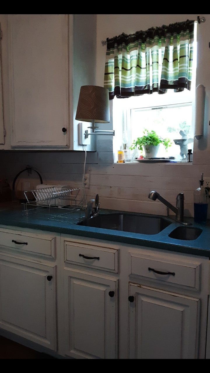 How to paint (or distress) those ugly kitchen cabinets. | by Candi Mathis |  Medium, image size:720x1280