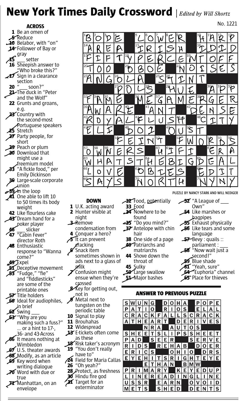 Wed, 1/25/2023 — hard and easy. these are syndicated crosswords from… | by  crossword fan! | medium
