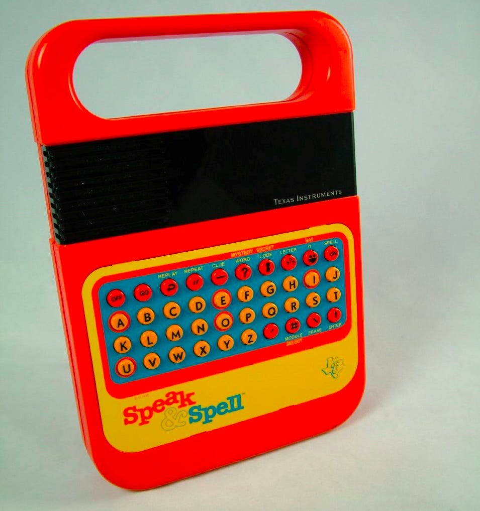 Speak & Spell: A History. Toys as Teaching Machines | by Audrey