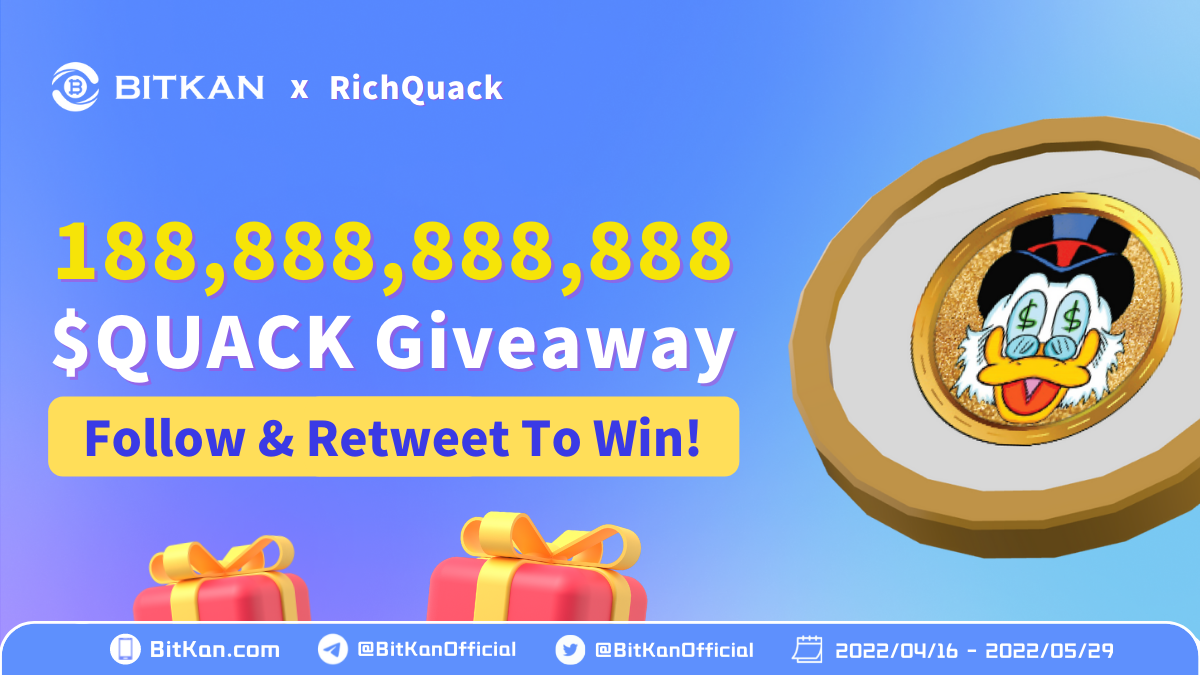 188,888,888,888 Rich Quack (QUACK) Airdrop Giveaway By BitKan Cryptocurrency  Exchange! | by BitKan | BitKan Hub | Medium
