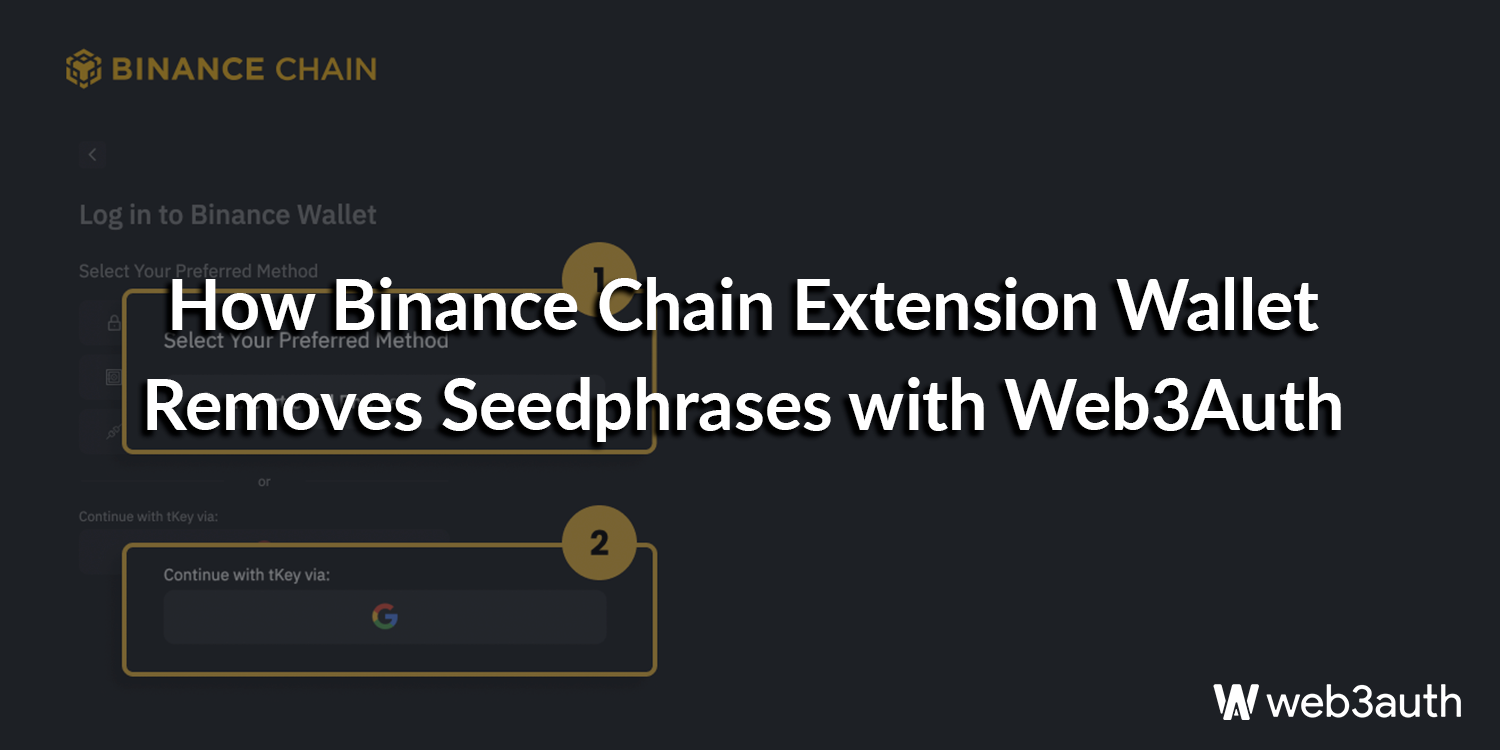How Binance Chain Extension Wallet Removes Seedphrases with Web3Auth | by  Web3Auth | Web3Auth | Medium
