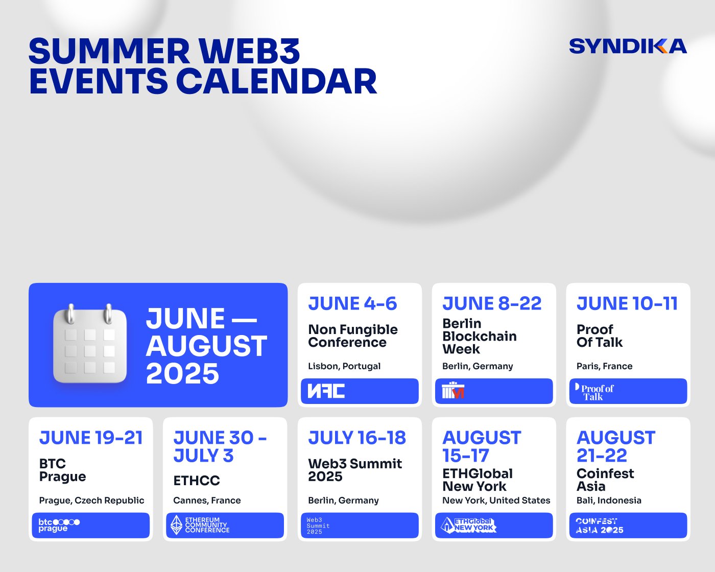 Summer 2025 — Top Web3 Conferences to Attend | by Syndika | Medium