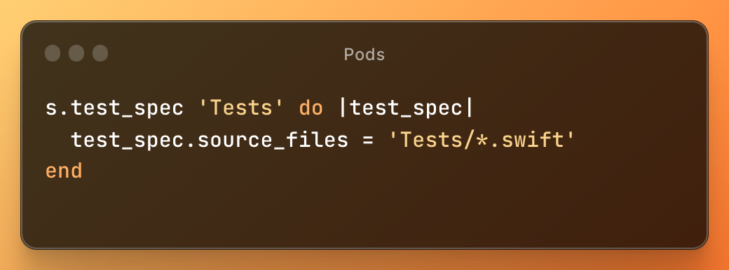 Cocoapod test spec | default subspec | cocoapod scheme | cocoapod
