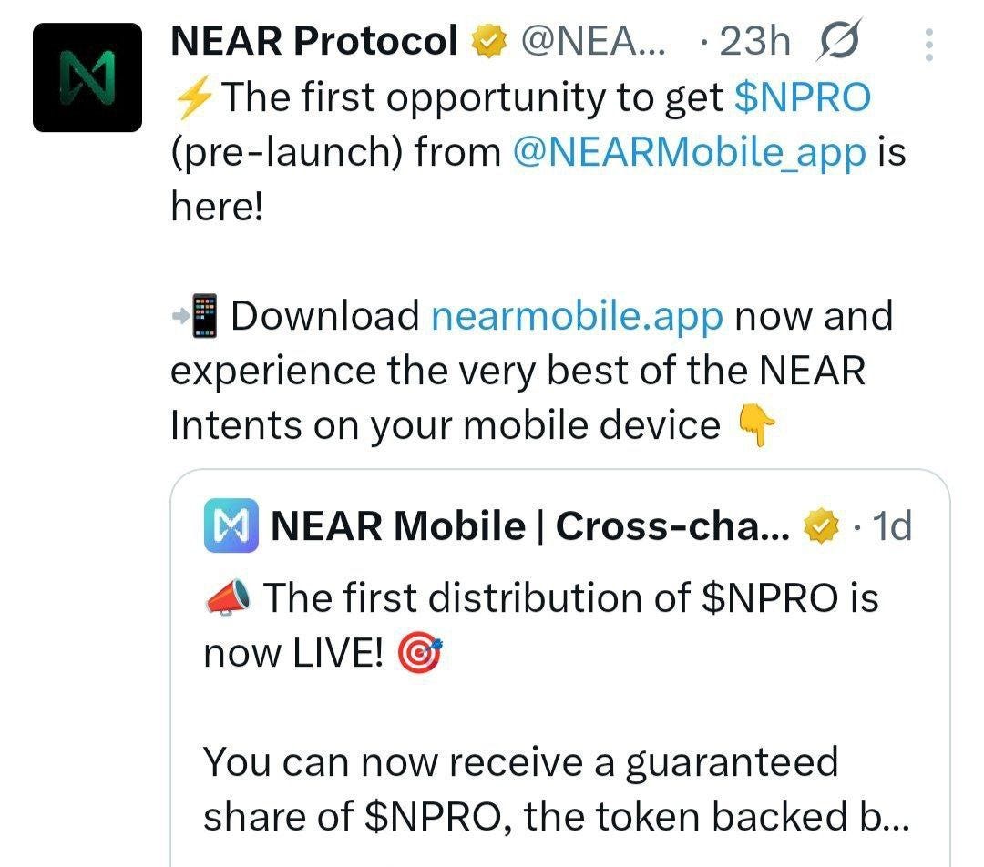 Near Mobile $NPRO Token Airdrop For All user | by Crypto Complex | Medium
