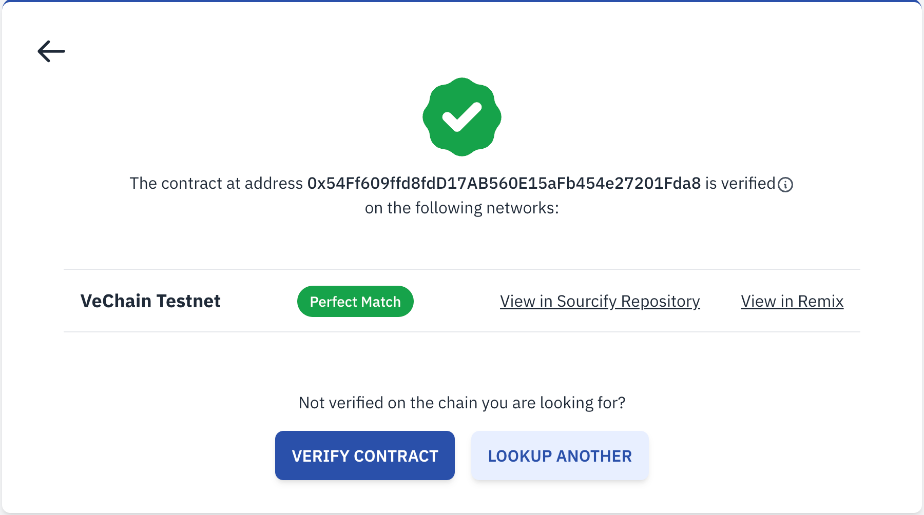 Verify Smart Contracts | by favo | vechain.energy