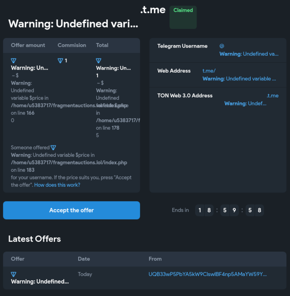 Sophisticated Telegram Based Scam Designed to Fool Fragment Users | by p05h  | Medium