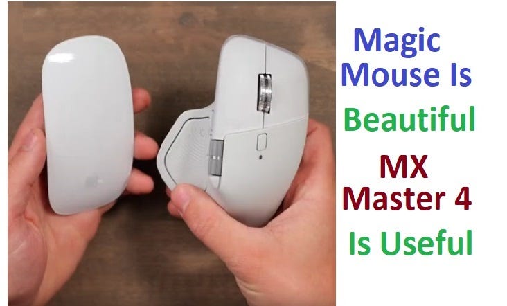 The Apple Magic Mouse Is Beautiful. The MX Master 4 Is Useful