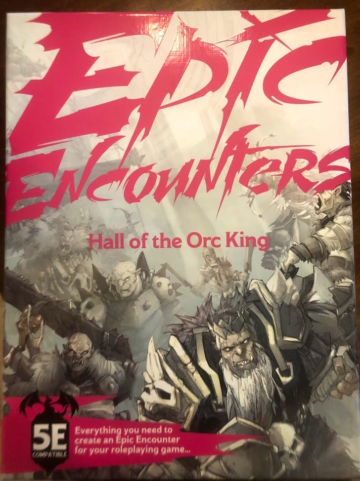 Epic Encounters Hall Of The Orc King – Juego De Rol Con 20 Miniaturas De Orcos, Tapete De Juego Y Libro De Aventuras Para D&D Y RPG De Fantasía