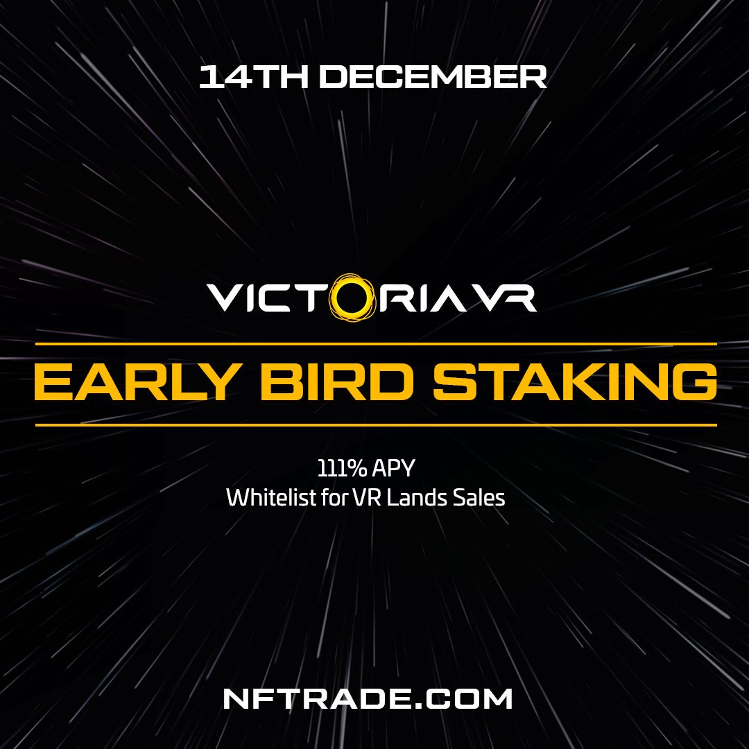 Victoria VR Early Bird Staking!. Victoria VR Early Bird Staking will be… |  by Victoria VR | Medium