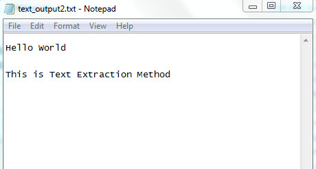 Extracted text in the file. A photo by Author