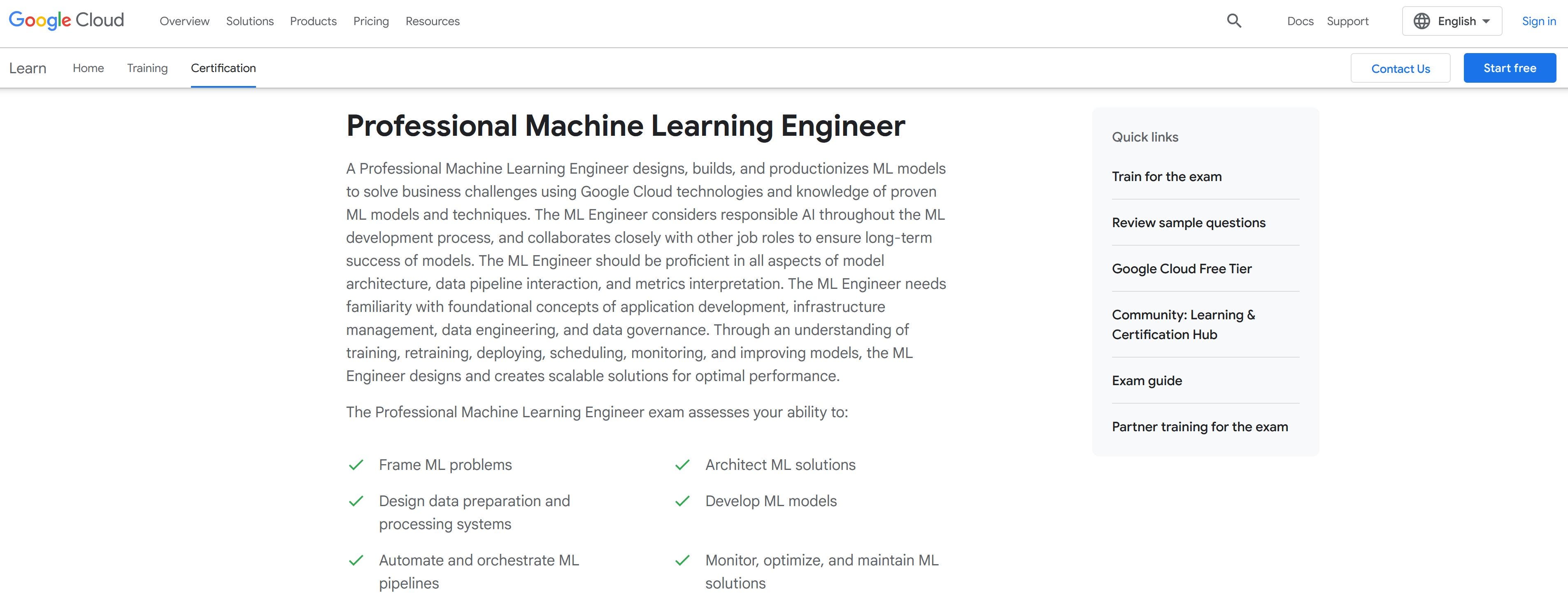 コンピュータ・IT Google Professional Machine Learning Google Professional Machine Learning Engineer Certificate Review