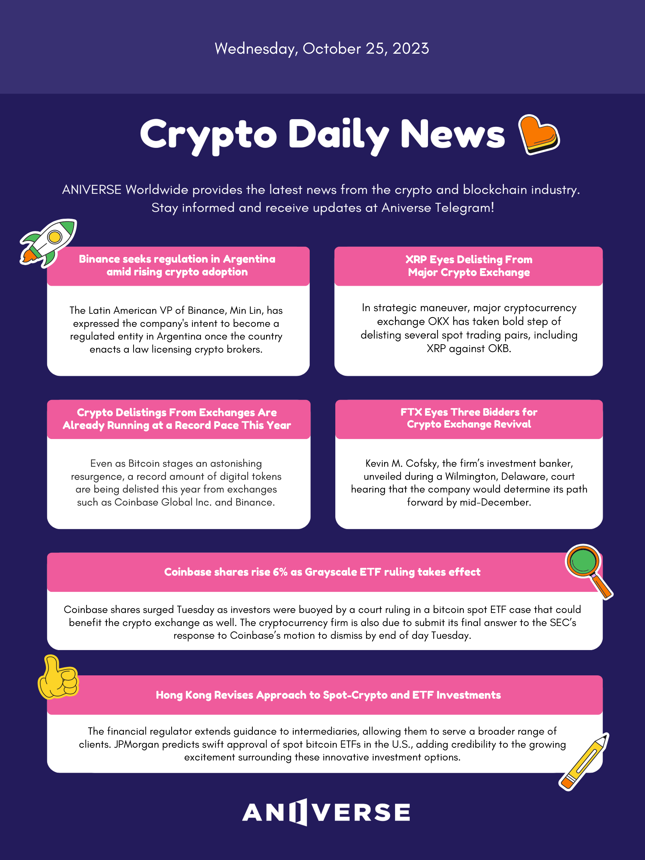 ANIVERSE Crypto Daily News_October 25, 2023 | by ANIVERSE | ANIVERSE |  Medium