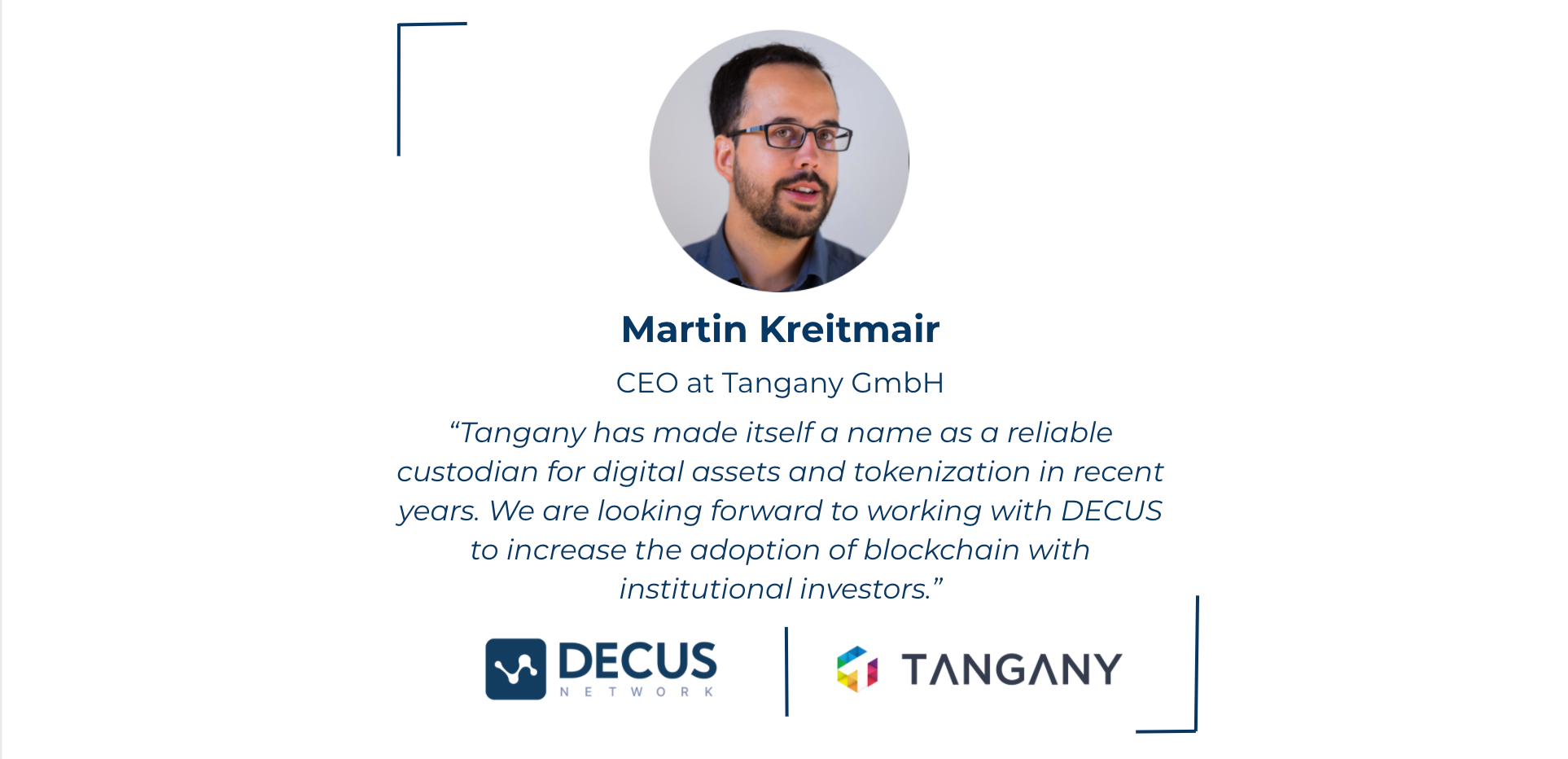 Martin Kreitmair, CEO at Tangany. Talking about tokenization, his road to…  | by Leander Schmidt | DECUS Network GmbH | Medium