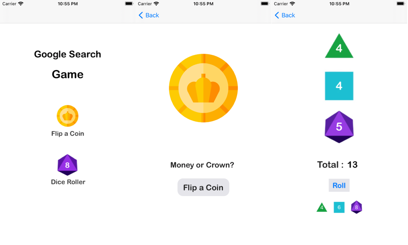 68 模仿Google Search 小遊戲. 亂數：擲硬幣、多邊骰子| by Andeline | 彼得潘的Swift iOS / Flutter  App 開發教室| Medium