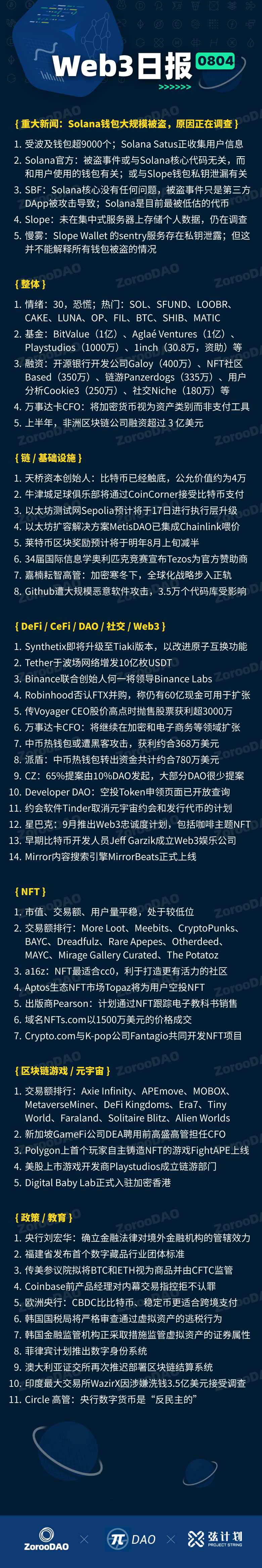 Web3日报0804 - Zoroo DAO - Medium