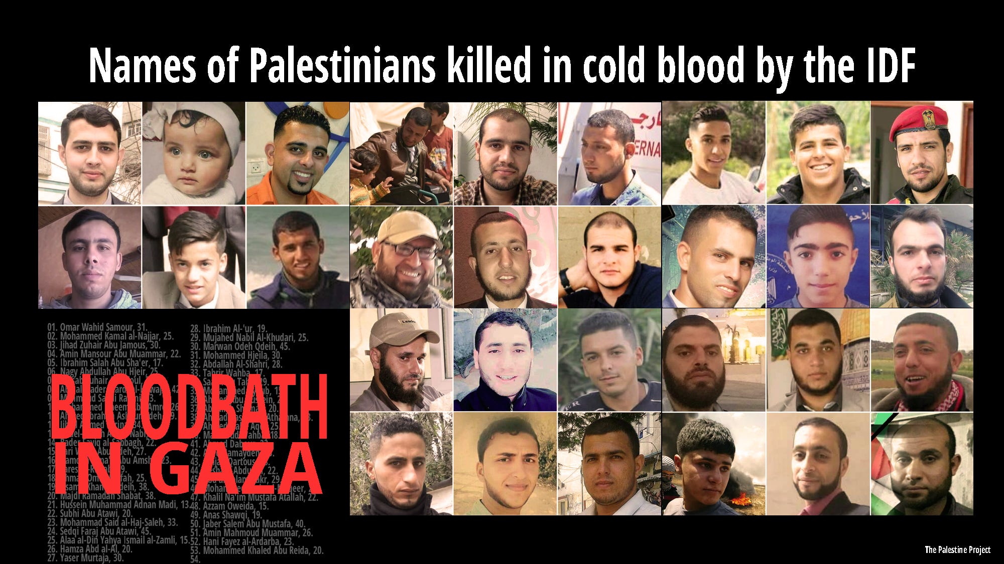 Names and ages of Palestinians killed by Israeli troops in Gaza | by The  Palestine Project | Medium