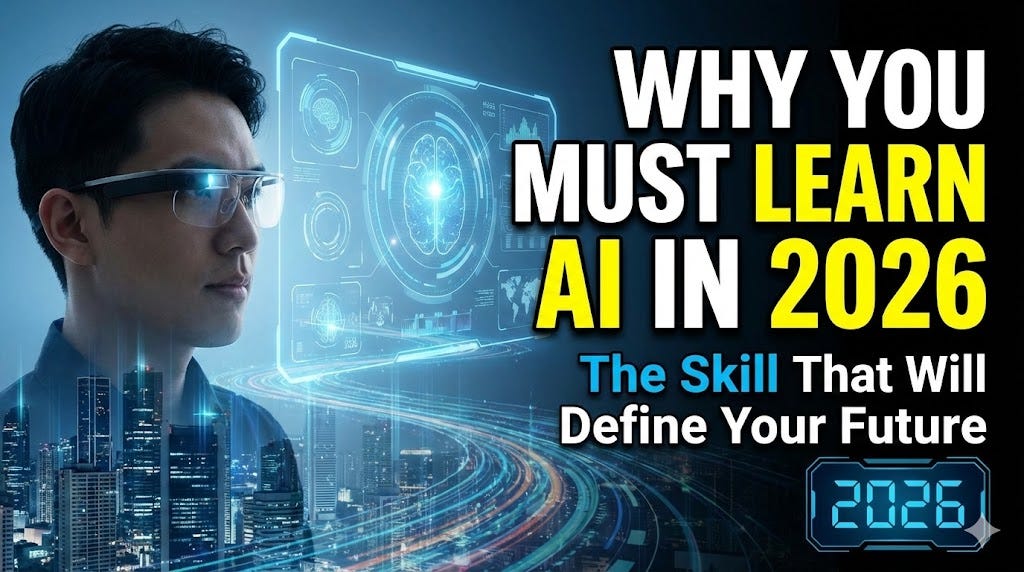 🌍 Why You Must Learn AI in 2026 — The Skill That Will Define Your Future | by Anurodh Kumar | PowerBI + Microsoft Fabric | Dec, 2025 | Medium